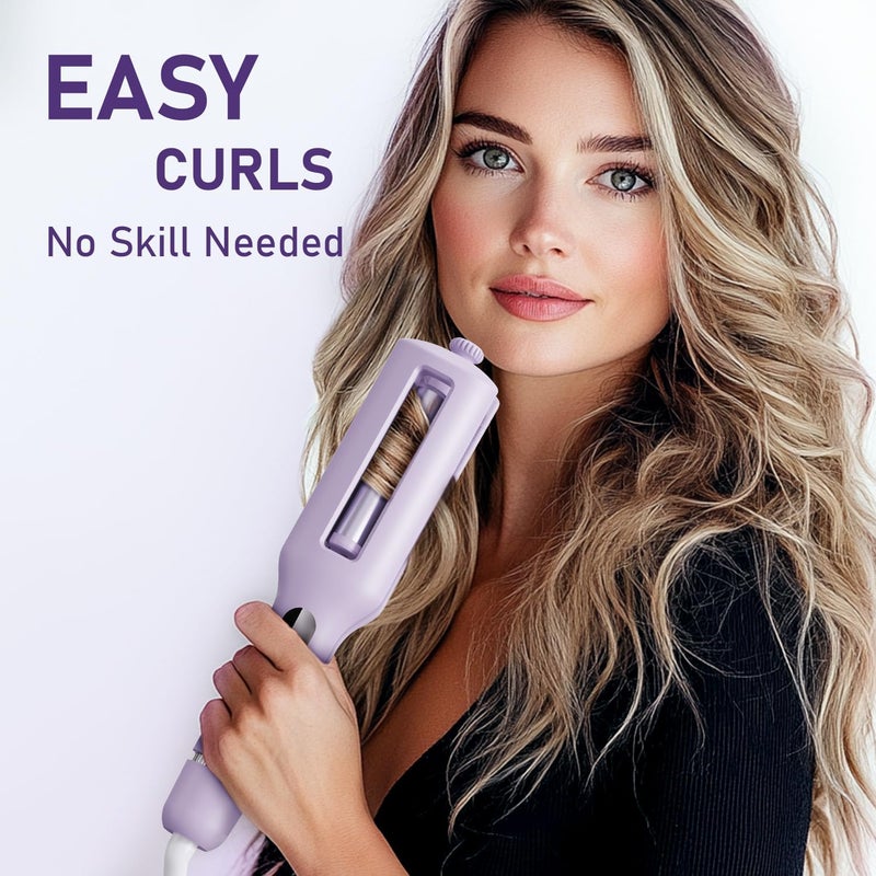 KAUGIC Hair Waver Curling Iron with Optimized Airflow for Less Odor, 4-in-1 Adjustable Crimper for Versatile Styling, Cool Air Shot for Long-Lasting Curls, Ionic Care for Smooth, Frizz-Free Waves- Purple - Image 3